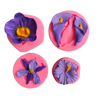 HY Orchidée Fleur Silicone Moule Tulipe Cerisier Fleurs Fondant Moules pour Gâteau Décoration Chocolat Bonbons Argile Résine