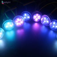 OEM ODM Funfair 26mm UCS1903 Lumière Pixel Cabochon RVBIC Adressable avec 3 Noyaux LED et IP66 pour Décoration Paysagère Extérieure