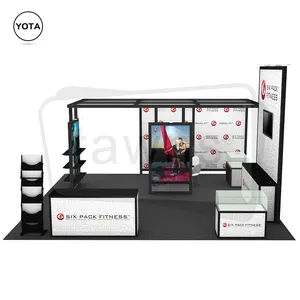 Tawns Hot Sale Fashionable Led Light Tradeshow Stand Equipment With Rectangular Table For Exhibition