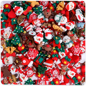 Figurines en résine de Noël, assortiment varié, fournitures de bricolage pour la décoration artisanale, ornements faits à la main pour les créations de Noël - Product Image 3