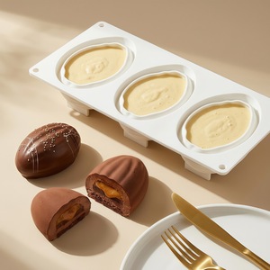 Molde de silicona con forma de nueces para barras de chocolate, diseño de almendras de 3 cavidades, molde 3D para mousse, herramientas de repostería, utensilios de cocina para hornear pasteles - Product Image 3