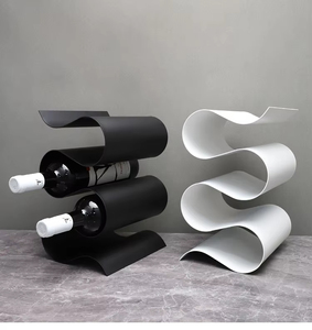 Environmental Protection Desktop Decoration S Shape Metal Wine Bottle Holder Sample Room Wine <b>Cabinet</b> - Product Image 6