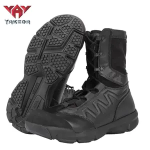 Yakeda derma scarpe da trekking suola in gomma nero marrone impermeabile stivali da deserto da combattimento <span class=keywords><strong>tattici</strong></span> in vera pelle per uomo - Product Image 3