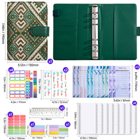 Carnet de planification financière A6 à couverture rigide, classeur à 6 anneaux avec pochettes zippées pour budget et organisation