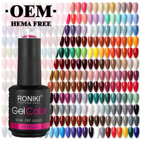 Vernis Gel Sucre RONIKI Sans HEMA et TPO Créez Votre Propre Marque Vernis Gel Coréen 15ml Couleur Gel Personnalisé