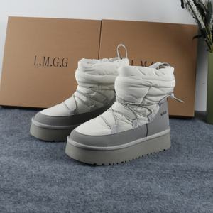 מגפי קרסול עמיד למים לנשים חדשות לנשים מגפי הבוהן סביב בד בד העליון שטוח <span class=keywords><strong>tpr</strong></span> מגפי שלג עם חורף חם - Product Image 6