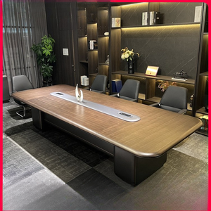 会議室の木製ベニヤベーキングペイントプロセス、シンプルでモダンな大規模な学習およびトレーニングテーブル - Product Image 2