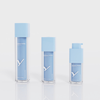 Bouteille à pompe sans air carrée en plastique PP de luxe, capacité de 15ml 30ml 50ml, emballage élégant pour lotion crème shampoing liquide eau
