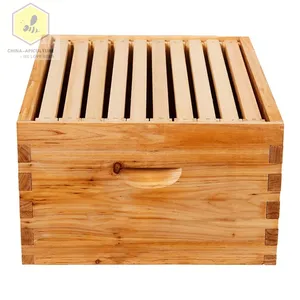 Beekeeping Tools Beehive 10 Frame Kit Super Box and 10 Deep Frames with Foundations for Langstroth Beekeeping