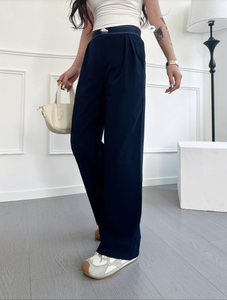 <span class=keywords><strong>Pantalon</strong></span> décontracté vintage pour femme de <span class=keywords><strong>haute</strong></span> qualité, coupe <span class=keywords><strong>large</strong></span>, <span class=keywords><strong>taille</strong></span> élastique, tricoté, ample, amincissant et léger - Product Image 1