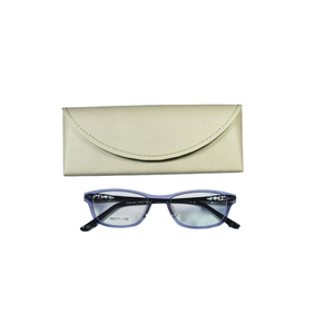 Étui à lunettes de haute qualité en cuir rayé, écologique, semi-rigide, tendance, anti-pression, résistant aux chutes, compact et simple - Product Image 5