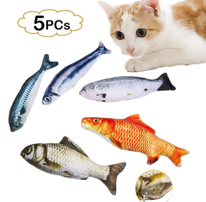 Juguete de algodón ecológico para gatos, pez de simulación de felpa, hierba gatera, carpa, Arowana, caballa, Lucio, juguete divertido para pájaros, viene en una bolsa - Product Image 2
