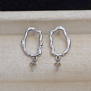 Pendientes de Plata S925 Estilo Barroco para Mujer, Joyería con Forma de Perla de 9-17 mm, Accesorios de Bricolaje, Estilo de Moda -4421 - Product Image 2