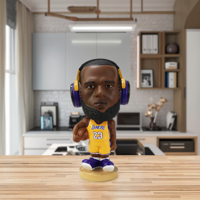 Resin Basketball Star Bobblehead with Wireless Bluetooth Speaker Durable Decor-Basketball Fan Gifts for Parties Home Birthday