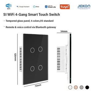 <span class=keywords><strong>Interrupteur</strong></span> tactile intelligent <span class=keywords><strong>4</strong></span> voies WiFi Direct 2,<span class=keywords><strong>4</strong></span> GHz, câble neutre US, pas de passerelle requise, contrôle vocal de l'éclairage via l'application Tuya - Product Image 5