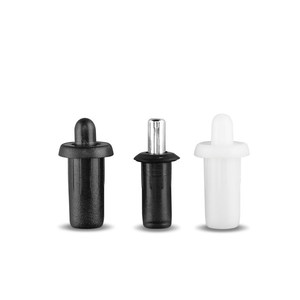 <b>Spring</b>-loaded Center Pins Black Plastic Steel 124pcs For Cabinet Door Shelf Support Connectors - Product Image 4