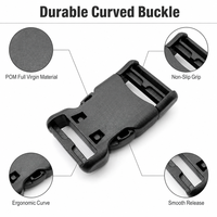 Boucle à dégagement latéral incurvée en POM 20mm 25mm, clip rapide en plastique pour collier de chien, harnais pour animaux, laisse, sangle, OEM ODM