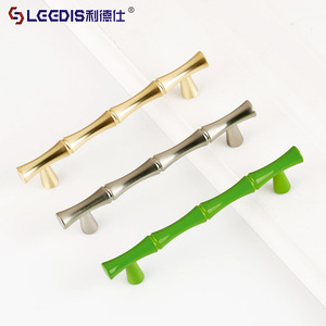 Lgedis Bamboo Shape Zinc Alloy Drawer Handle Modern Furniture Cabinet Hardware <b>Knob</b> Durable Plated Finish - Product Image 2