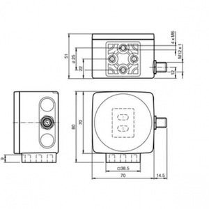 Capteur optique P+F PCV80I-F200-R4-V19, capteur photoélectrique avec interface RS-485 - Product Image 2