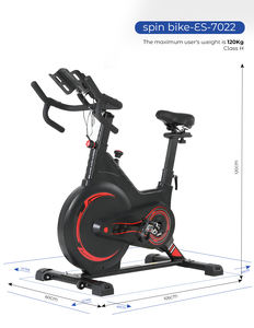Vélo d'exercice populaire pour le cyclisme, vélo de spinning avec volant d'inertie de 6 kg, écran LCD et test de fréquence cardiaque manuel - Product Image 6