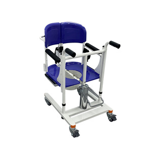 Carrito de Transferencia Multifuncional para Personas Mayores, Silla de Baño Hidráulica para Pacientes Paralizados, Metálica Azul con Ruedas - Product Image 3
