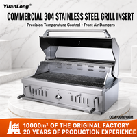 Barbecue au charbon de bois en acier inoxydable de style coréen moderne et haut de gamme pour restaurant, cuisine, hôtel, avec dispositif de sécurité anti-flamme