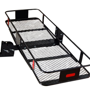 Nouveau panier de toit pliable <span class=keywords><strong>en</strong></span> acier au carbone chromé noir pour remorque, avec capacité de 500 lb, pour pièces et accessoires de remorque - Product Image 2