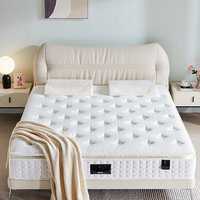 Matelas hybride de luxe en tissu de soie, anti-acariens, mousse à mémoire de forme et latex, ressorts ensachés 9 zones, soutien orthopédique, respirant, pour hôpitaux et hôtels