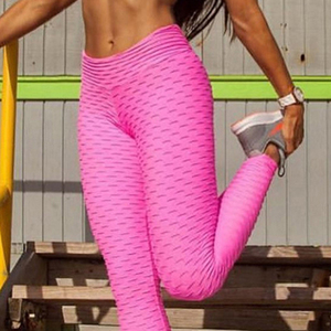 Leggings de yoga taille haute pour femme YY, effet froncé push-up, amincissant, texturé 3D anti-cellulite pour l'entraînement - Product Image 6