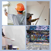 Rouleau de peinture en fibre de polyester avec manche