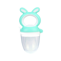 Sucette d'apprentissage pour bébé en forme de lapin mignon, distributeur de nourriture fraîche pour fruits, jouet de massage, anneau de dentition, pochettes en silicone souple de qualité alimentaire, sûres