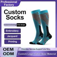Chaussettes de compression en coton pour hommes et femmes, confortables, vente en gros, logo personnalisé, soutien gradué, OEM ODM