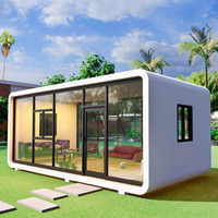Maison conteneur de luxe modulable et confortable, type Apple Cabin Space Capsule, 2 chambres avec cuisine