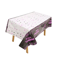 Nappe carrée décorative en plastique imprimée « Nuit étoilée Joyeux Anniversaire » en espagnol, pour fêtes et réunions, imperméable, 1,37x1,83m