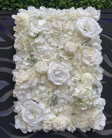 Toile de fond florale artificielle A-151, panneaux muraux 3D en roses, mur de fleurs rose vif