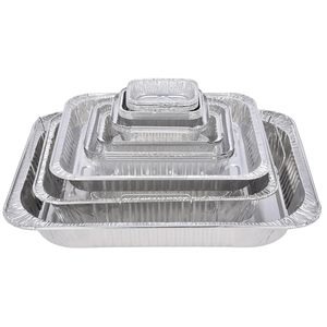 Plateau rectangulaire en <span class=keywords><strong>aluminium</strong></span> pour la restauration, <span class=keywords><strong>grand</strong></span> bac <span class=keywords><strong>jetable</strong></span> en <span class=keywords><strong>aluminium</strong></span>, compatible micro-ondes, emballage alimentaire de qualité pour la cuisson au <span class=keywords><strong>four</strong></span> - Product Image 1
