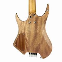 Deviser L-B5-N Headless 4-String HH Okoume Electric Bass Guitar with Roasted Maple Neck and Natural Finish Beginner-Friendly