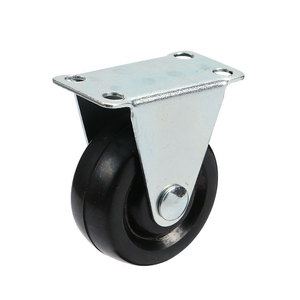 Furniture <b>Caster</b> 1.5 Inch Rubber Fixed <b>Wheel</b> Plate Mount Silent Bearing General Use - Product Image 4