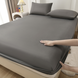 Nuovo Arrivo: Coprimaterasso in Cotone Tinta Unita con Angoli Elasticizzati per Letto Singolo - Product Image 1