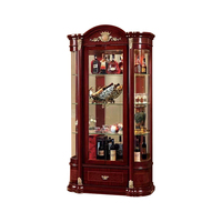 Meuble Bar Classique Noir de Luxe pour la Maison, Armoire à Vin en Bois, Meuble de Salon, Grand Meuble d'Angle en Bois pour Présenter les Bouteilles de Vin