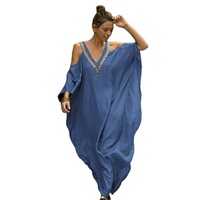 Xuanlang 6 couleurs nouveautés été longue broderie robes de plage taille libre Bikini Kimono plage couverture ups robe caftan
