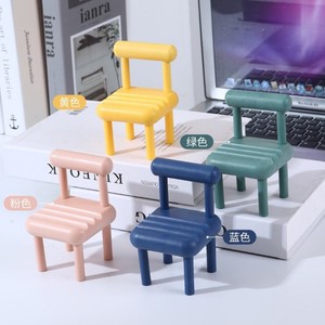 Mini Chair Phone Holder <b>Desktop</b> <b>Stand</b> PP Plastic Cute Decorative Cartoon Ornament For Desk Student Dormitory Use - Product Image 1