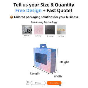 Hộp cửa sổ trong suốt có thể gập lại với móc để đóng gói bán lẻ đơn đặt hàng số lượng lớn tùy chỉnh - Product Image 5