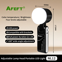 AFEFT NL12 12W LED Pliable 4000mAh 90-260min Type-C Mini Matériau ABS Contrôle par interrupteur Lumière d'appoint Température de couleur 2500-5600K