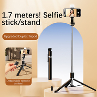 Trépied portable pour selfie de 170 cm, support magnétique universel pour téléphone portable, anti-vibration, monopode télescopique, kit vidéo en direct