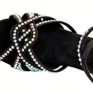 <span class=keywords><strong>Chaussures</strong></span> <span class=keywords><strong>de</strong></span> <span class=keywords><strong>danse</strong></span> latine et <span class=keywords><strong>de</strong></span> salon classiques <span class=keywords><strong>pour</strong></span> femmes, faites à la main, avec dessus en soie et strass, antidérapantes <span class=keywords><strong>pour</strong></span> adultes, usage intérieur - Product Image 5