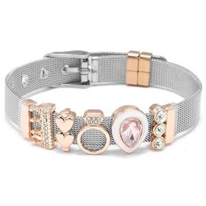 Bracelet en argent 925 original avec logo Couronne, perle en forme de cœur, bracelet en maille, bijoux fins pour femmes, cadeau - Product Image 6
