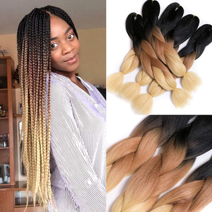 Muestra Gratuita de Cabello Sintético Jumbo Ombre para Trenzas, 24 Pulgadas, 100g, Crochet Expressions, Box Braids, Cabello Jumbo Yaki para Trenzas - Product Image 2