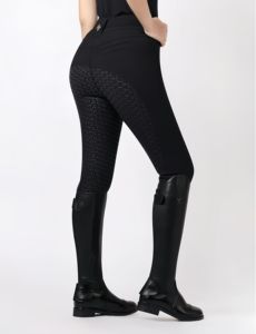 מכנסי רכיבה לנשים בגזרה גבוהה וצמודה, עם סיליקון לאחיזה מלאה, נושמים וגמישים, 67% ניילון + 33% ספנדקס - Product Image 2
