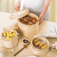 Personnalisé 3 Pouces Mini Estick Bambou Vapeur Unique Dim Sum Panier pour Mariage ou Boulettes Mini Faveurs Vapeurs